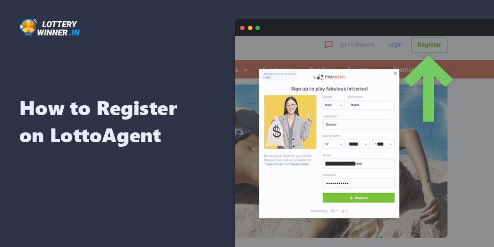 How to Register on LottoAgent - step by step instruction