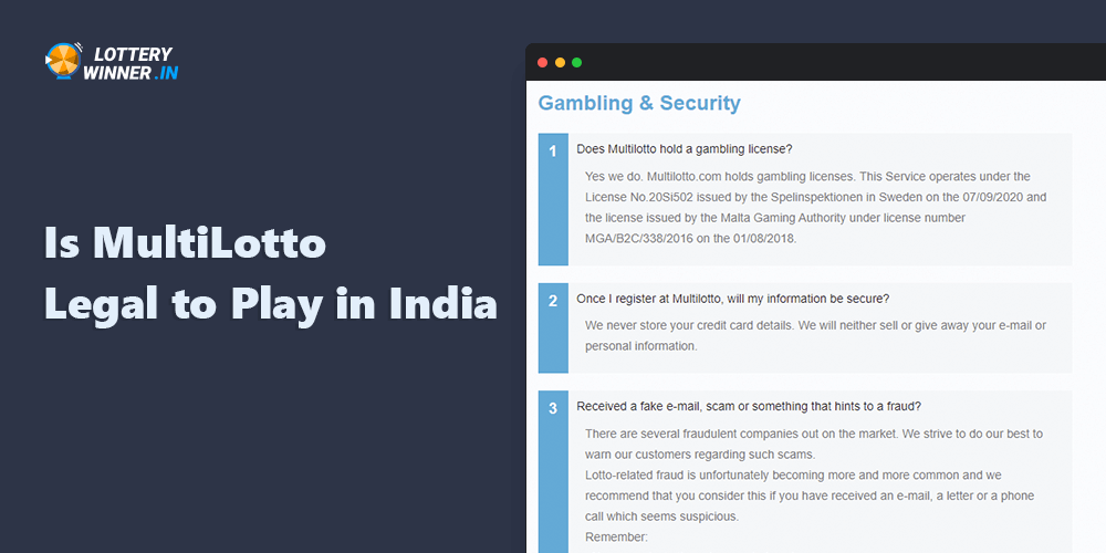 Multilotto has all the necessary permits and licenses to conduct lotteries in India