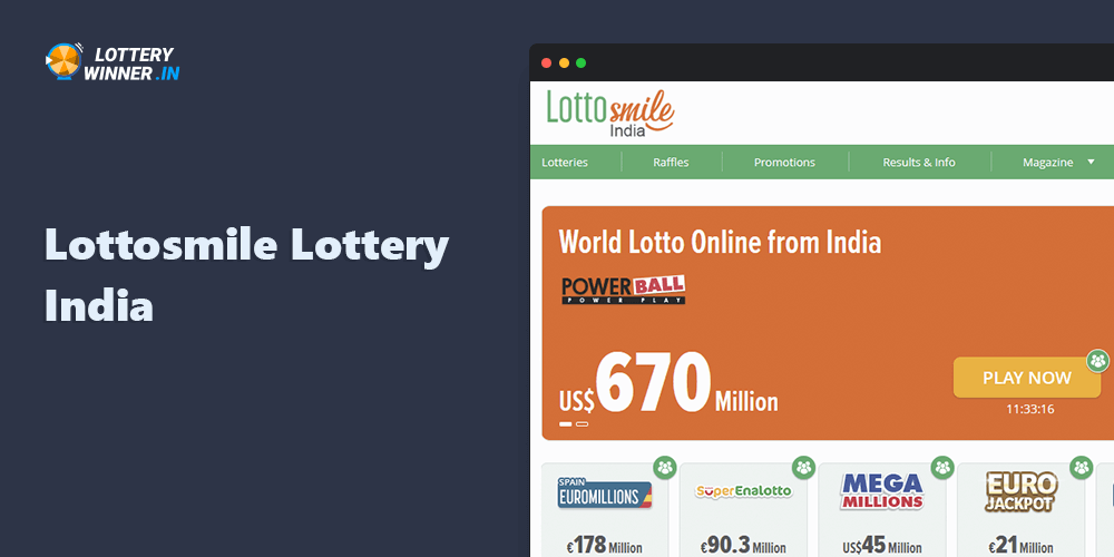 Lottosmile India lottery official site
