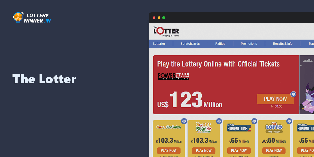 The Lotter is an online lottery operator that gives the opportunity to buy tickets for all world-famous lotteries